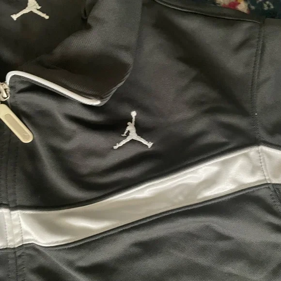 MeAir Jordan Sweater Dark Gray and White Track Jacket - Picture 6 of 11